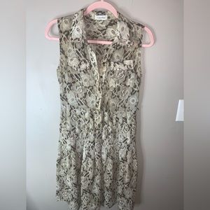 Calvin Klein leopard print mid thigh sheer dress size small